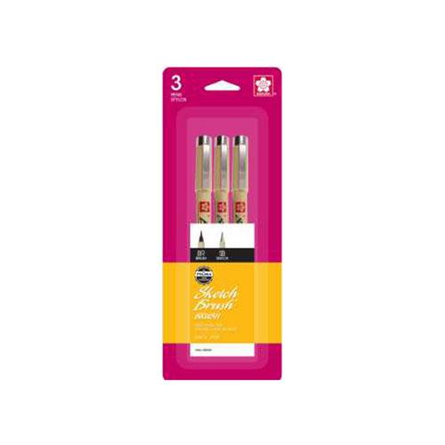 Pigma Micron Sketch Brush, Black, 3 Count