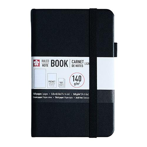 Notebook Ruled Pocket 3.5" X 5.5", Black