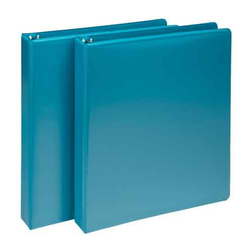 Fashion Round Ring View Binder 2-Packs, 1" Capacity, Turquoise, 2 Count