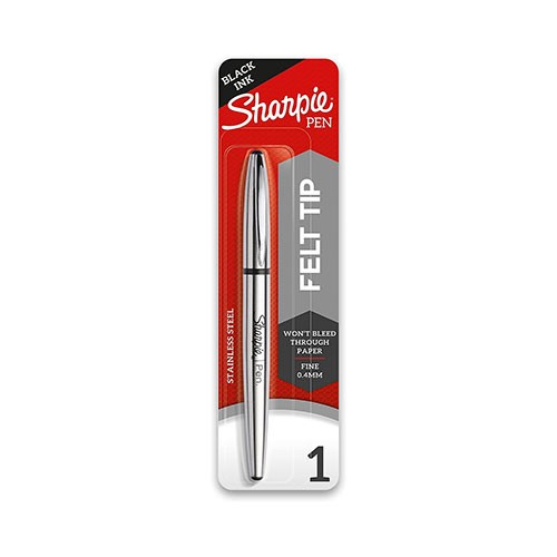 Sharpie Pen, Stainless Steel, Fine Point, Black