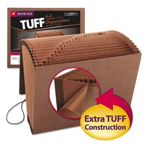Heavy-Duty A-Z Expanding File, 21 Pocket, Letter, Redrope Printed