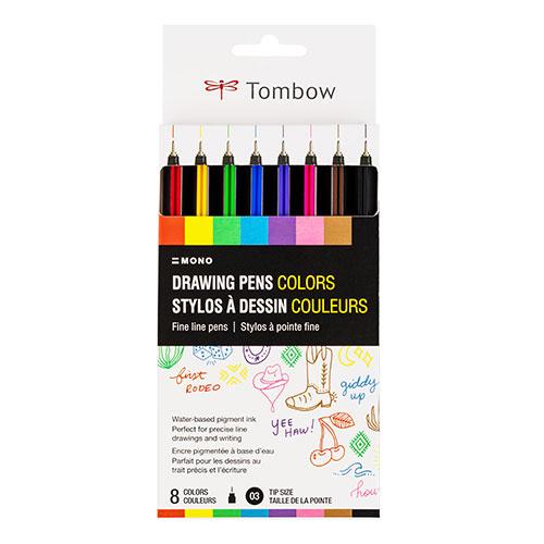 MONO Drawing Pen Colors, 8PK Assorted, Paper Box