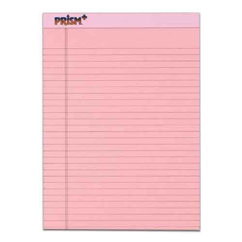 Prism Legal Pad, 8-1/2" x 11-3/4" Rigid Back, Pink
