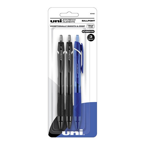 uniball™ Jetstream Elements Ballpoint Pens, Medium Point (1.0mm), Assorted Ink, 3 Pack