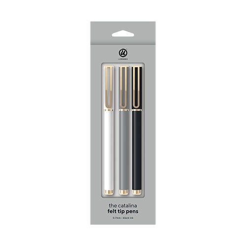 Monterey Pens, B/W/G, 3 Count