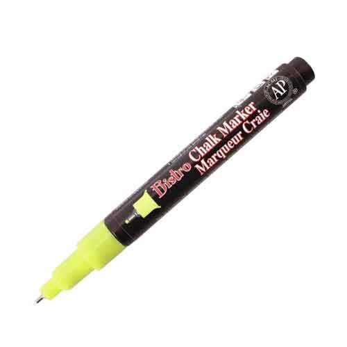 Bistro Chalk Marker, Extra Fine Point, Fluorescent Yellow