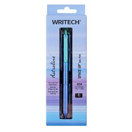 Astroline Gel Pen Blue Metal Barrel Set 0.7mm tip includes 1 Black refill