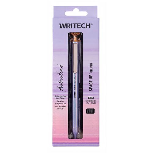 Astroline Gel Pen Purple Metal Barrel Set 0.7mm tip includes 1 Black refill