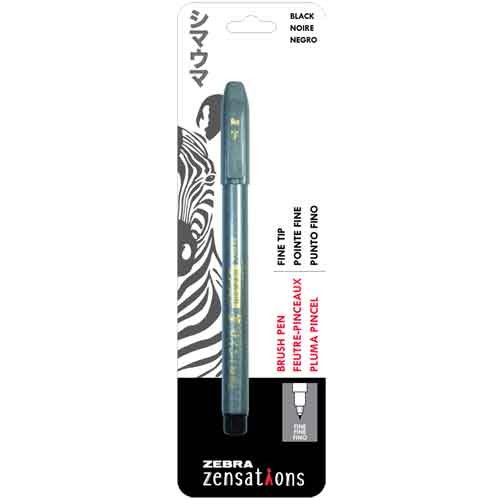 Zensations Brush Pen Single Ended Fine Black 1 Pack