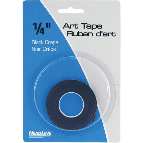 Headline Marking Tape - 27 ft (8.2 m) Length x 0.25" (6.4 mm) Width - Black - For Marking - 1 Each