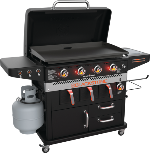 Blackstone 4-Burner Black 60,000 BTU 768 Sq. In. Outdoor LP Gas Griddle with Air Fryer