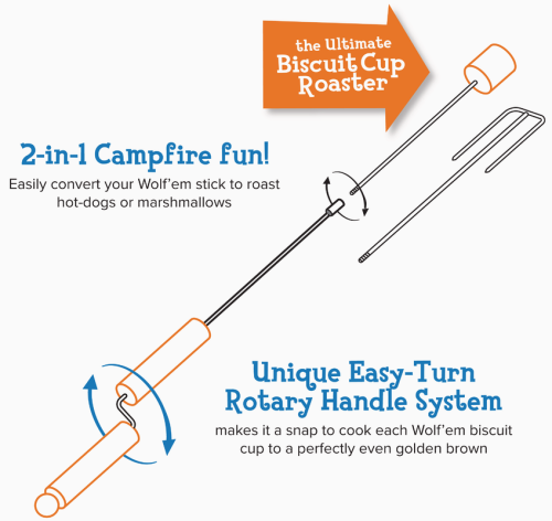 Wolf'em 32 In. Stainless Steel Campfire Roasting Stick 4