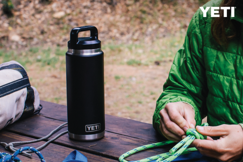 Yeti Rambler 18 oz. Black Water Bottle with Chug Cap