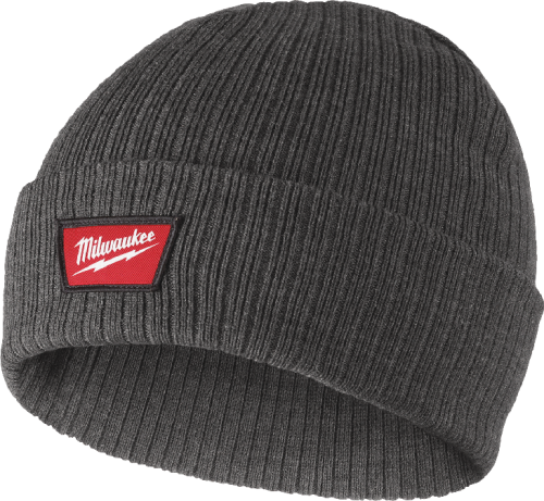 Milwaukee Gray Cuffed Beanie Rib-Knit Acrylic Sock Cap