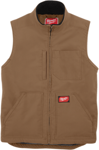 Milwaukee GRIDIRON Men's Medium Brown Sherpa-Lined Vest