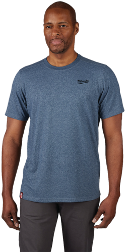 Milwaukee FREEFLEX Men's XL Blue Hybrid Short Sleeve Work Shirt