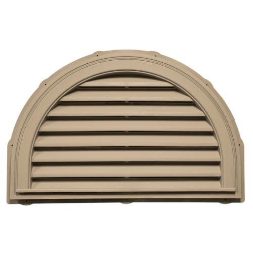 Mid America 34 in. x 22 in. Half Round Louver Gable Vent #069 Tan