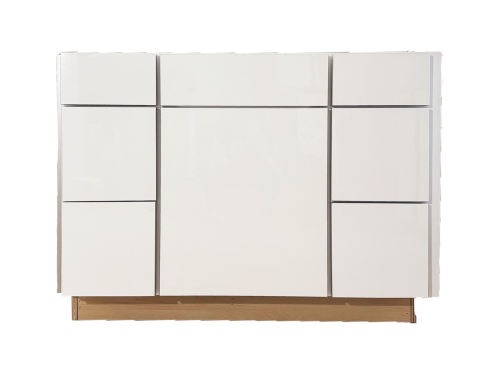 Kemper Cabinets Taro White Laminate 45 in. x 34 in. x 21 in. Vanity Sink Drawer Base with Six Drawers & False Panel (6VSD453421FPR)