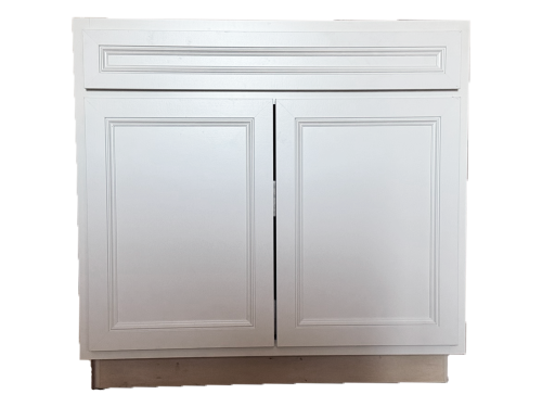 Aristokraft Lillian White 36 in. Base Cabinet with Double Roll Tray (B36RT2B)