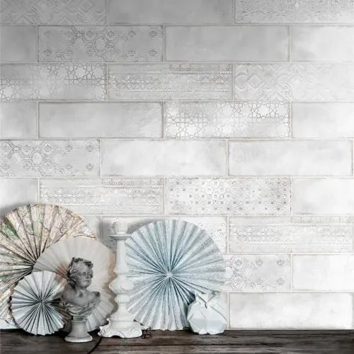 MLW Surfaces White Concorde 4 in. x 12 in. x 1/4 in. Wall Tile 2