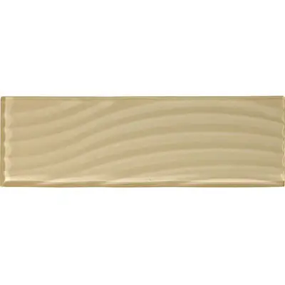 American Olean Color Appeal 4 in. x 12 in. Cloud Cream Wavy Glass Tile