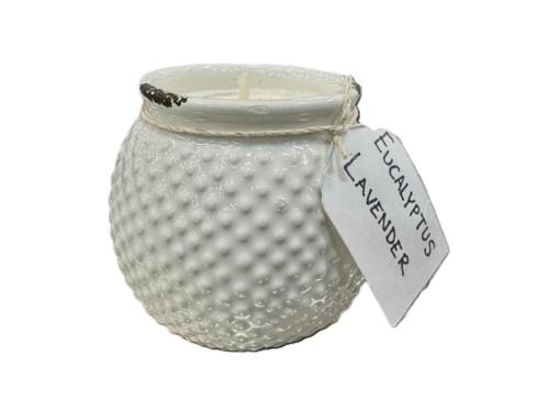 Eucalyptus & Lavender Small White Dot Candle