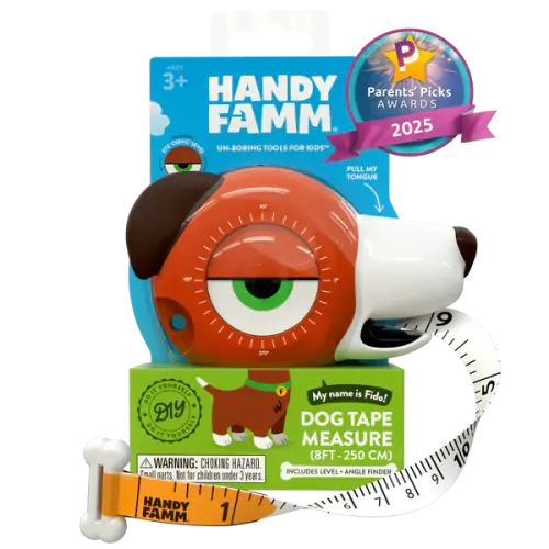 Handy Famm Nutmeg Fido the Dog 4-in-1 Kids Tape Measure