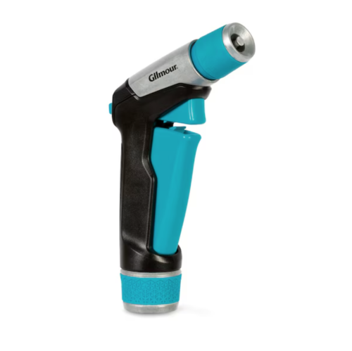 Gilmour Zinc Adjustable Pistol Nozzle, Black & Blue