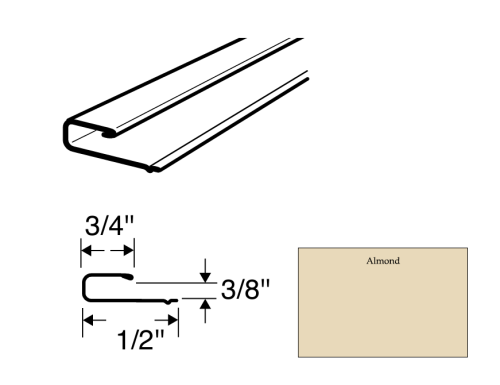 Rollex 1/2 in. Almond Utility Trim & J-Channel Soffit Starter Strip (C-E-5)