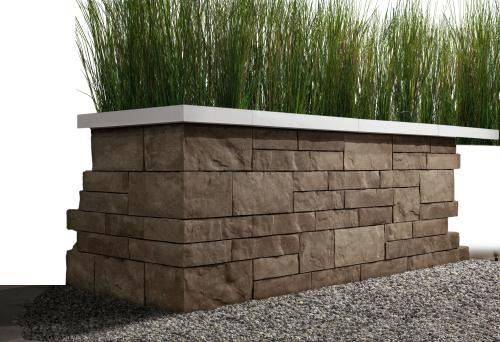 Brandon 180mm Corner/Pillar Unit, Slate, Chestnut Brown – Concrete Wall Corners for Retaining & Freestanding Walls
