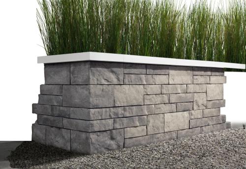 Brandon 180mm Corner/Pillar Unit, Slate, Shale Grey – Concrete Wall Corners for Retaining & Freestanding Walls