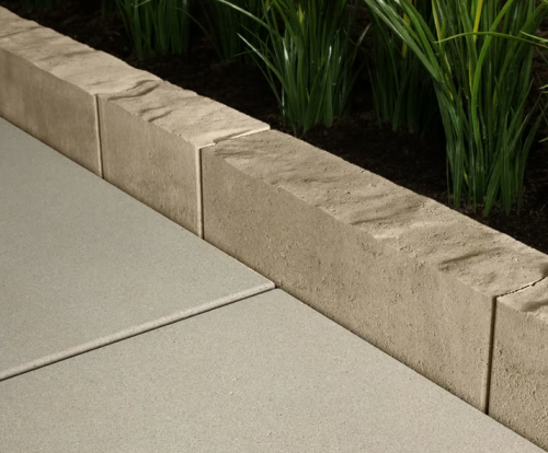Brandon Edging Stone, Slate, Caffe Crema – Modular Concrete Landscape Edging for Garden Borders