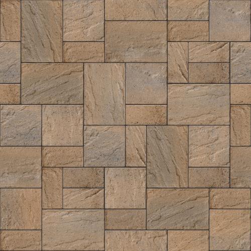 Eva 3-Piece Paver System, Slate, Sandlewood – Compact Concrete Pavers for Driveways, Patios & Walkways