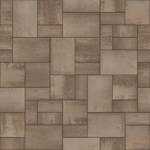 Eva 3-Piece Paver System, Smooth, Chestnut Brown – Compact Concrete Pavers for Driveways, Patios & Walkways