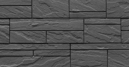 Iconic Fascia Wall Panel, Klean-Bloc Slate, Onyx Black – Modern Stacked-Stone Concrete Fascia