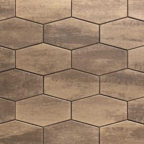 Hexa 100 HD² Paver, Smooth, Chestnut Brown – Hexagon Concrete Pavers for Driveways & Heavy Traffic