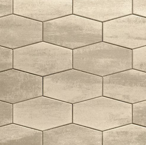 Hexa 60 HD² Slab, Smooth, Caffe Crema – Hexagon Concrete Patio Slabs for Pedestrian Use