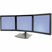 Ergotron DS100 Triple-Monitor Desk Stand - Up to 93lb - Up to 21" Flat Panel Display - Black