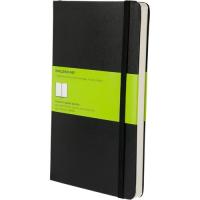Moleskine Plain Notebook - Large - 240 Pages - Plain - Sewn - 8 1/4" x 5" - BlackCardboard Cover - Rounded Corner, Acid-free, Bookmark, Elastic Closure, Storage Pocket, Hard Cover