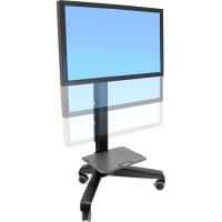 Ergotron Neo-Flex Mobile MediaCenter UHD Stand - 50" to 65" Screen Support - 120 lb Load Capacity - 1 x Shelf(ves) - 64" Height x 42" Width x 29.4" Depth - Plastic - Black