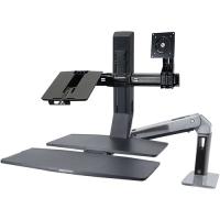 Ergotron WorkFit Multi Component Mount for Workstation, Notebook - Black - Height Adjustable - 1 Display(s) Supported - 24" Screen Support - 24.25 lb Load Capacity - 100 x 100, 75 x 75 - VESA Mount Compatible