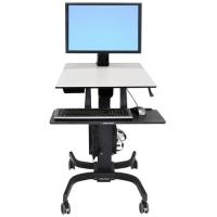 Ergotron WorkFit-C Single HD Sit Stand Workstation - Up to 30" Screen Support - 28 lb Load Capacity - 23.9" Width x 22.8" Depth - Powder Coated - Steel, Plastic - Gray, Black