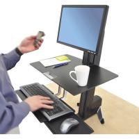 Ergotron WorkFit-S Single HD with Worksurface+ - Up to 30" Screen Support - 29 lb Load Capacity - Flat Panel Display Type Supported27" Width - Desktop - Black