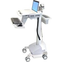 Ergotron StyleView EMR Laptop Cart, SLA Powered - 18 lb Capacity - 4 Casters - Zinc Plated Steel, Plastic, Aluminum - 18.3" Width x 50.5" Height - Gray, White, Polished Aluminum