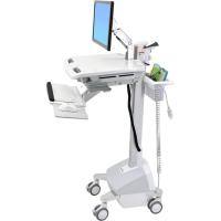 Ergotron StyleView EMR Cart with LCD Arm, LiFe Powered - 31 lb Capacity - 4 Casters - Aluminum, Plastic, Zinc Plated Steel - 18.3" Width x 50.5" Height - White, Gray, Polished Aluminum