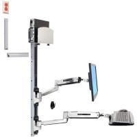 Ergotron Wall Mount Track for CPU, Flat Panel Display, Keyboard, Mouse - 42" Screen Support - 24.91 lb Load Capacity - 75 x 75, 100 x 100, 200 x 100, 200 x 200, 400 x 200, 400 x 300, 400 x 400 - VESA Mount Compatible
