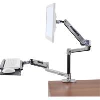 Ergotron WorkFit-LX Desk Mount for Flat Panel Display, Keyboard, Mouse - Polished Aluminum - Height Adjustable - 42" Screen Support - 29.76 lb Load Capacity - 100 x 100, 75 x 75, 200 x 100, 200 x 200 - VESA Mount Compatible - 1 Each