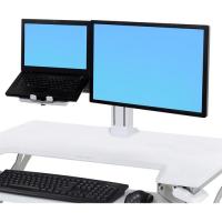 Ergotron WorkFit Desk Mount for LCD Monitor, Notebook - White - 24" Screen Support - 26 lb Load Capacity - 75 x 75, 100 x 100