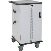 Ergotron YES Basic Charging Cart for Mini-laptops - 3 Shelf - Dual Handle - 60 lb Capacity - 4 Casters - 4" Caster Size - Steel, Wood - 23.2" Width x 41.5" Depth x 23.4" Height - Metallic Gray, Polar White - For 36 Devices - TAA Compliant