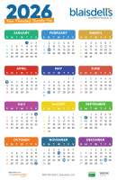Blaisdell's 2026 Calendar - 11 x 17 - 1/Each